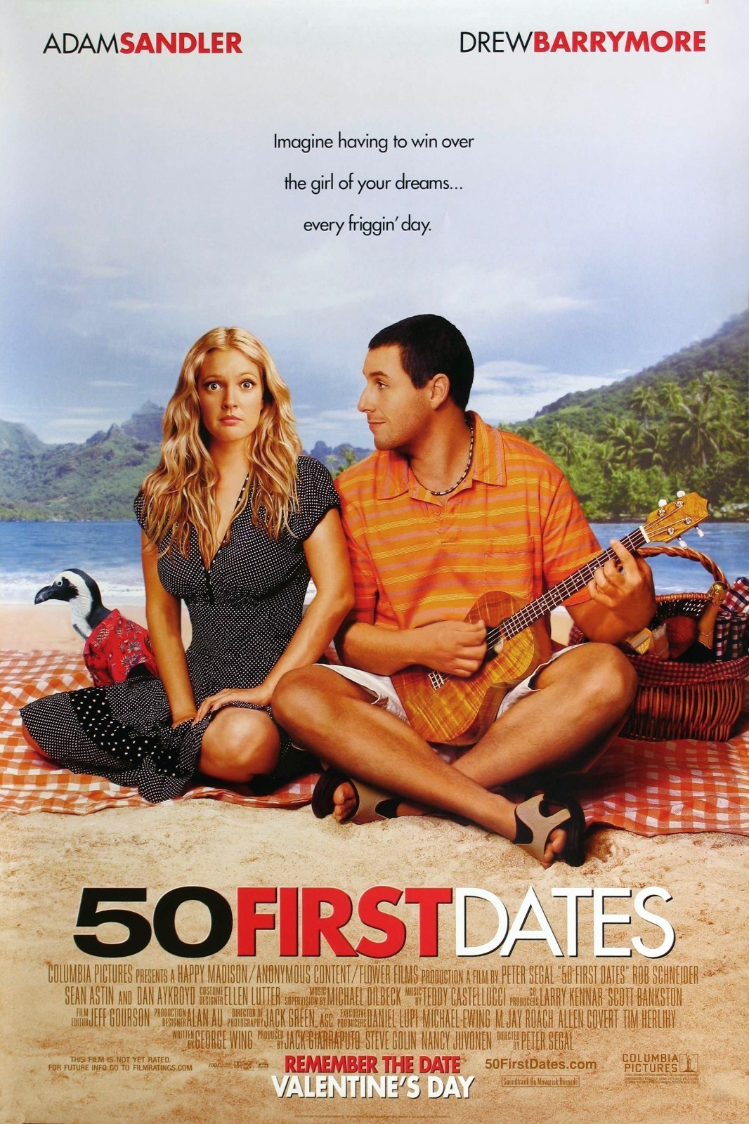 50 First Dates movie poster : 11 x 17 inches : Adam Sandler