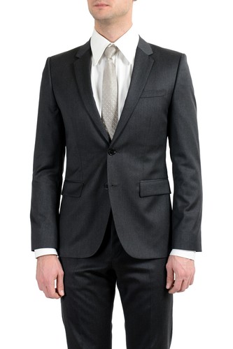 Pre-owned Hugo Boss "aeron1/hamen1" Men's 100% Wool Gray Two Button Suit