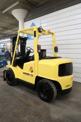 Hyster H70XM 7,000# Pneumatic Tire Forklift, DIESEL,Three Stage, 3 Way,Sideshift