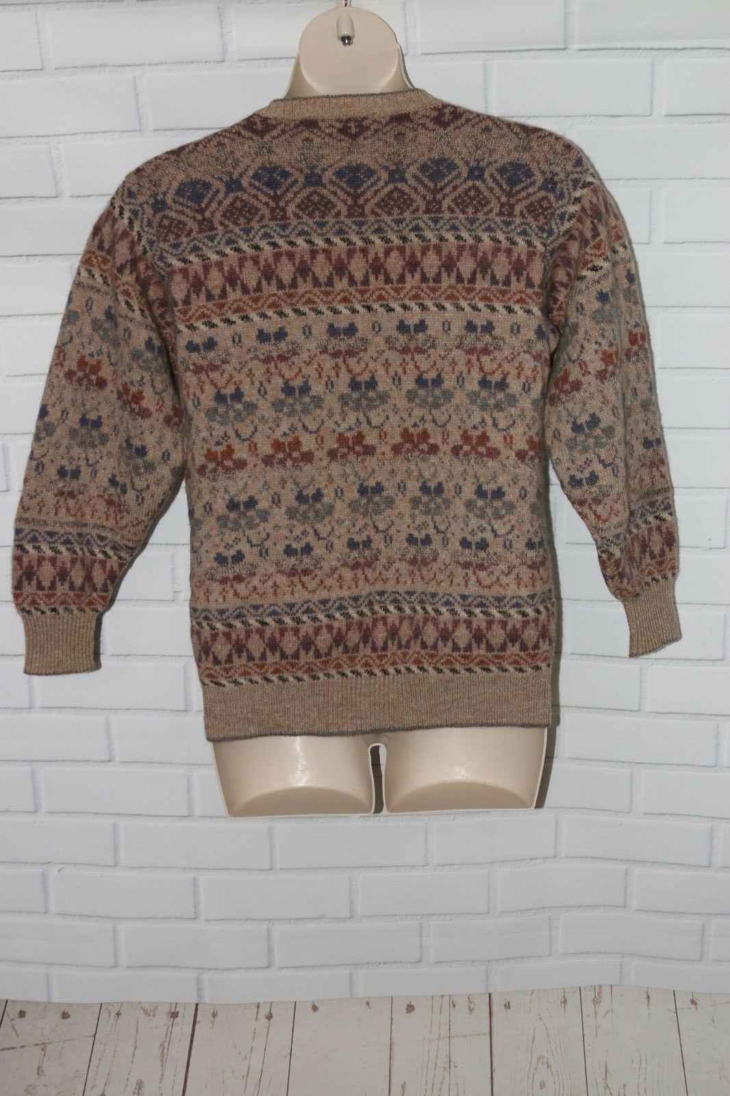 Vintage Woodward-Davey Sz M/L Hand Dyed/Knit Wool Button Cardigan Sweater