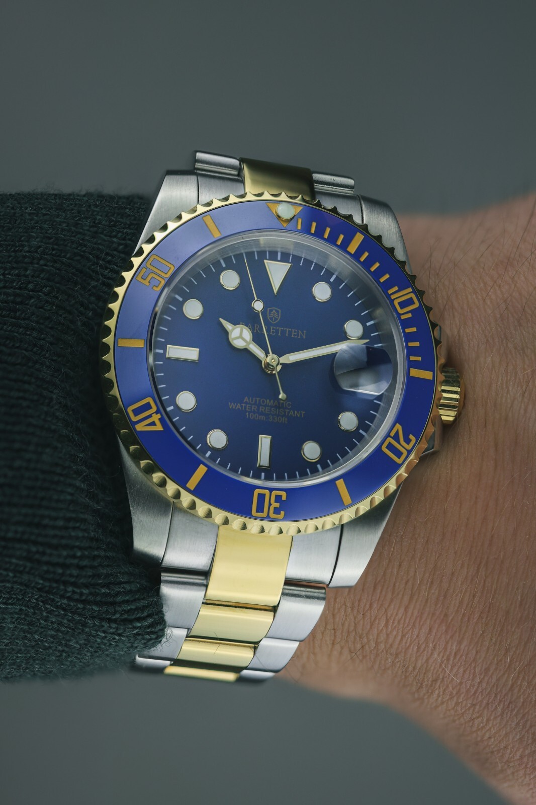 Pre-owned Seiko Barretten Bluesy Custom Watch  Nh35 Men's Waterproof Ceramic Sapphire