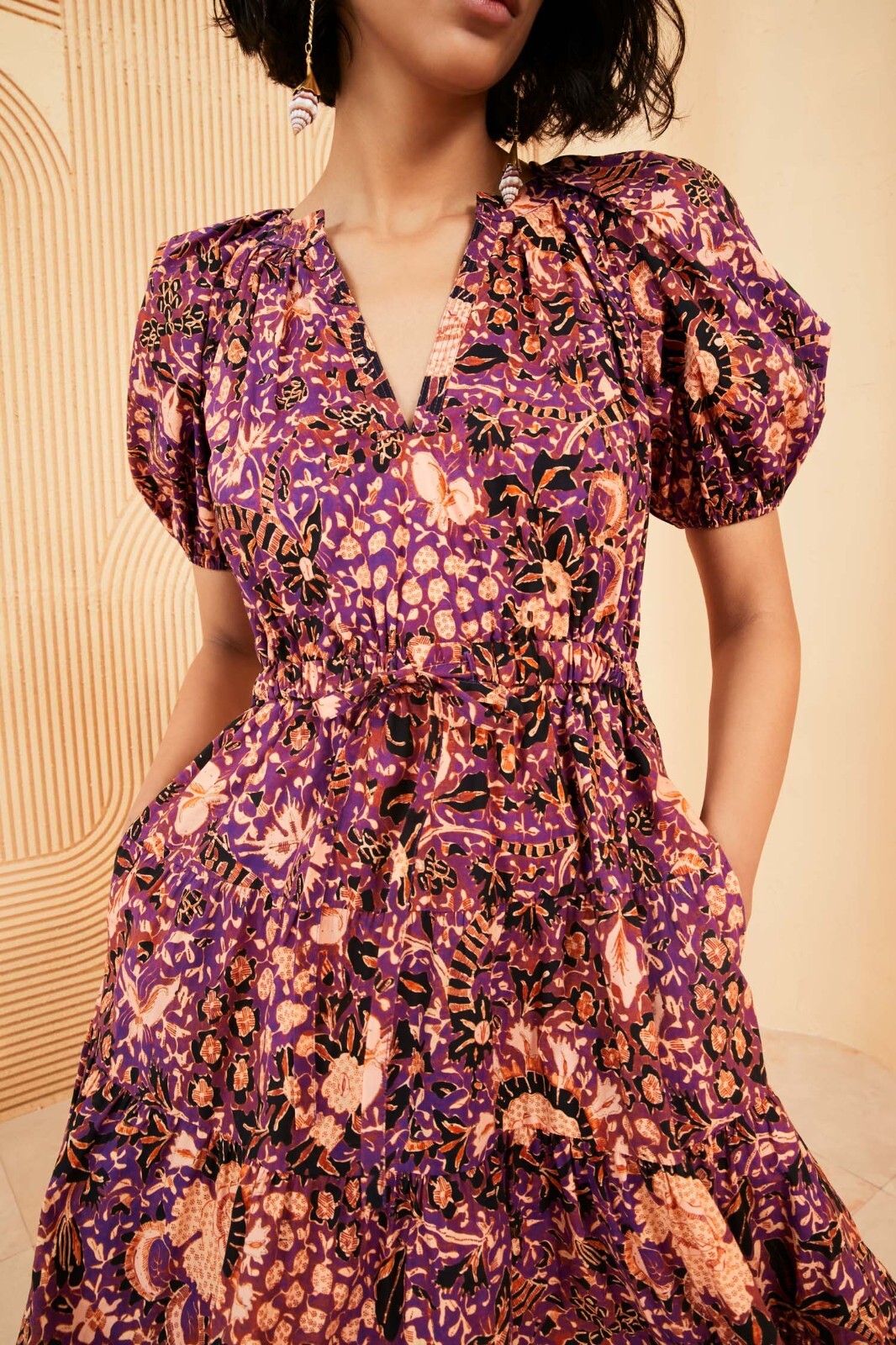 Pre-owned Ulla Johnson Olina Floral Midi Dress, Black Currant Size 2, 4 $470