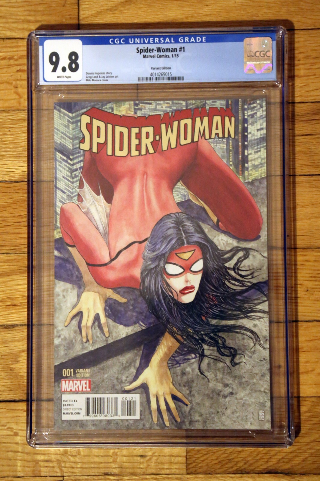 SPIDER-WOMAN #1 CGC 9.8 Milo Manara Variant Cover 2015 Marvel