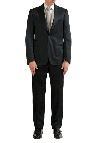 Pre-owned Just Cavalli Men's Two Button Suit Us 40 It 50 In Black