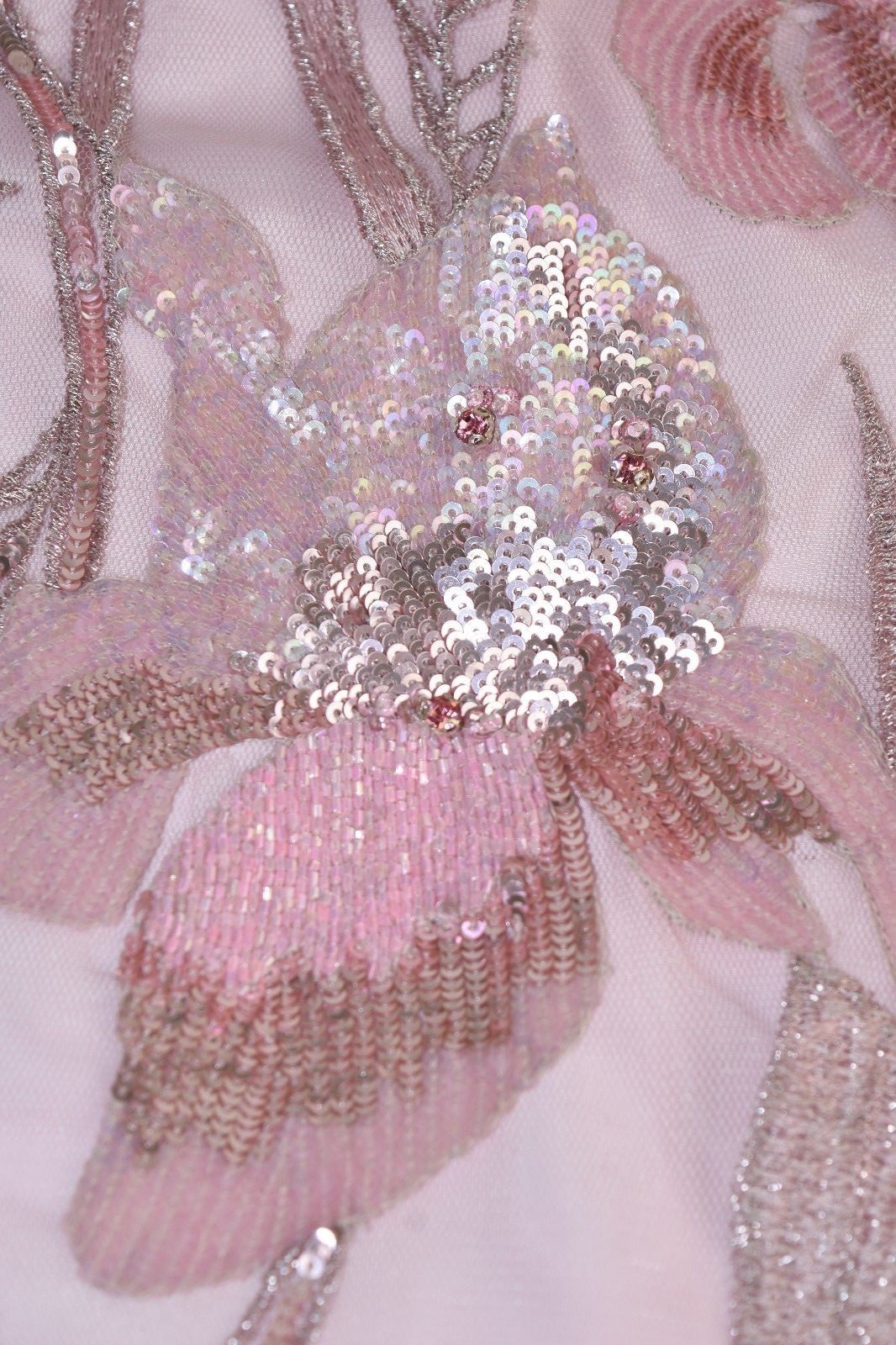 Pre-owned Marchesa Notte $695  Beaded Floral Cocktail Dress Tunic Blush Pale Pink 4