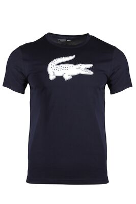 Спортивная мужская футболка Lacoste из джерси с 3D-принтом Крокодил темно-синего цвета TH2042-51 525