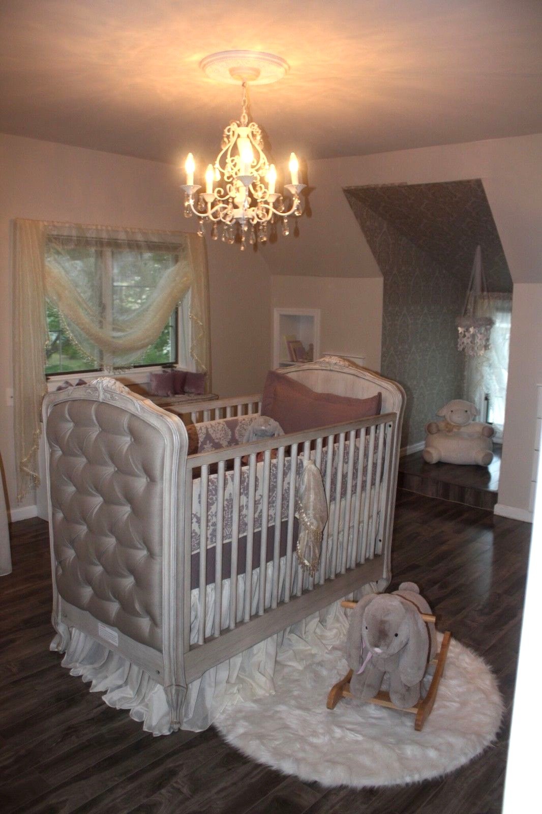 Convertible Tufted Crib / Toddler Bed from Restoration Hardware