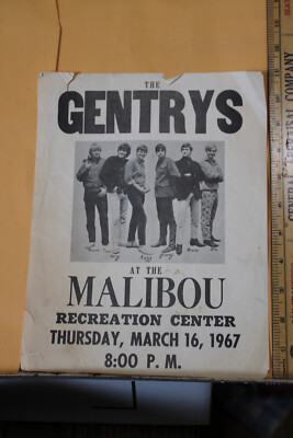 1967 The Gentrys Concert Flyer Malibou Recreation Center Razz Jimmy Ronnie Stu
