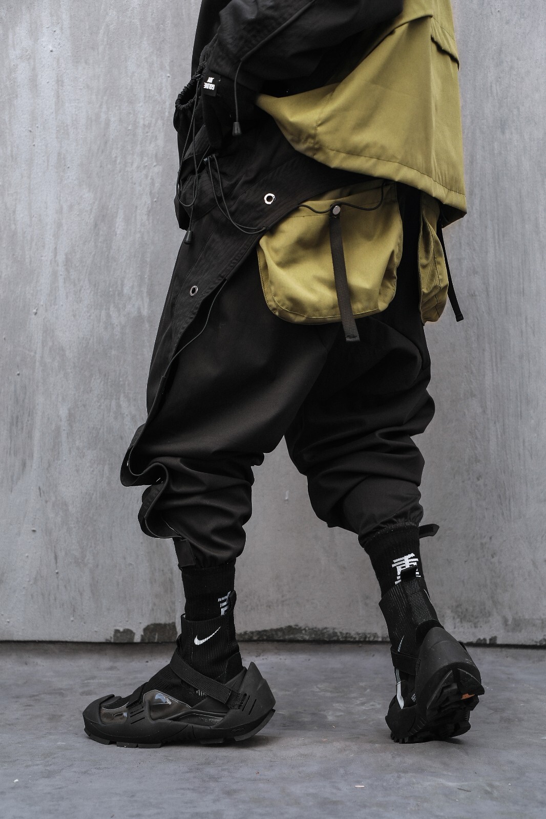 Niepce Black Techwear Pants Relaxed Fit Cyberpunk Streetwear Fashion Trousers