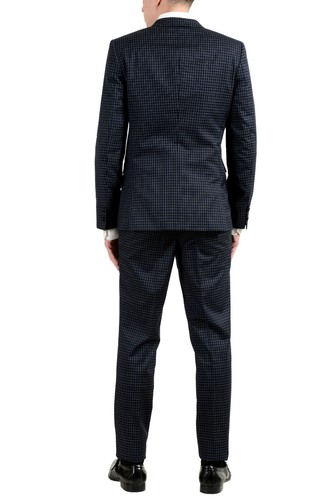 Pre-owned Hugo Boss "astian/hets" Men's Wool Plaid Two Button Suit In Multicolor