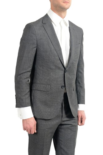 Pre-owned Hugo Boss "novan6/ben2" Men's 100% Wool Slim Gray Two Button Suit