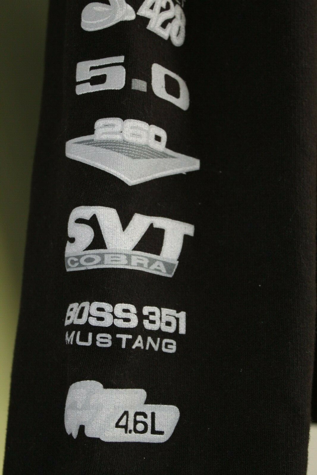 Ford Mustang Boss 429 Cobra Zip Hoodie Jacket Sweatshirt Black Printed Logos XXL