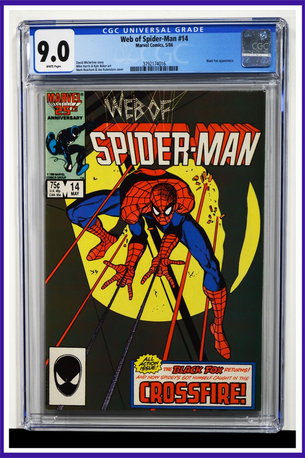 Web Of Spider-Man #14 CGC Graded 9.0 Marvel May 1986 White