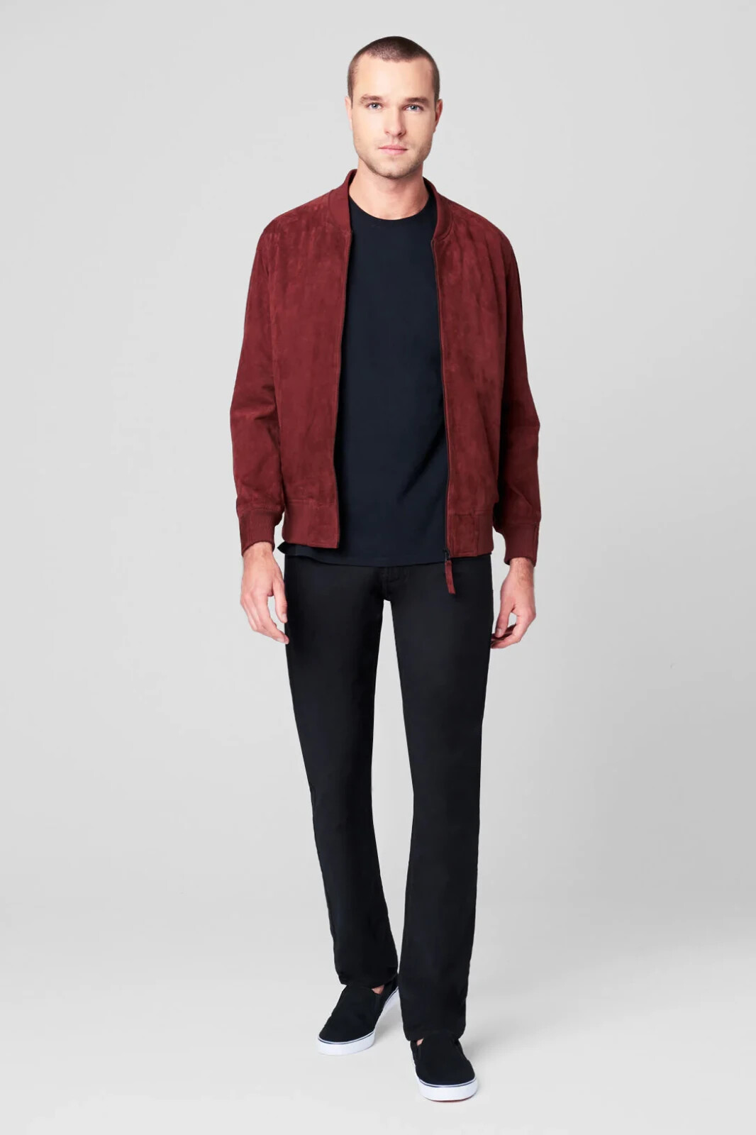 Pre-owned Blanknyc B10211 Mens Red Light Suede Bomber Jacket Size M