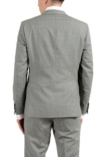 Pre-owned Hugo Boss "reymond/wenten" Men's 100% Wool Extra Slim Two Button Suit In Multicolor