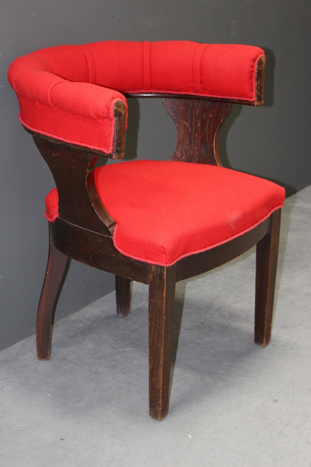 details about antique reading chair library armchair ergonomic shaped back  danish original