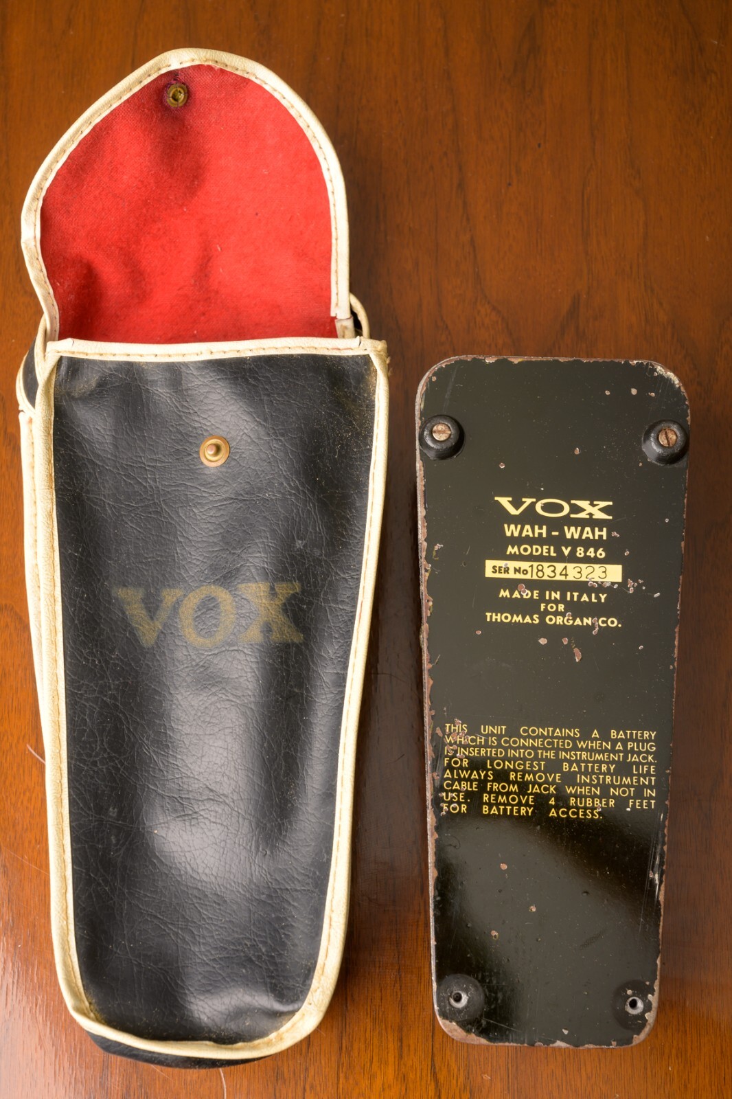 Vox Wah Pedal V846 Wah-Wah Vintage - Original – V847 w⁄ Bag Co