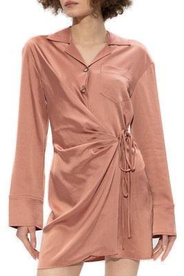Pre-owned Nanushka Xaviera Long-sleeved Dress In Brown Terra