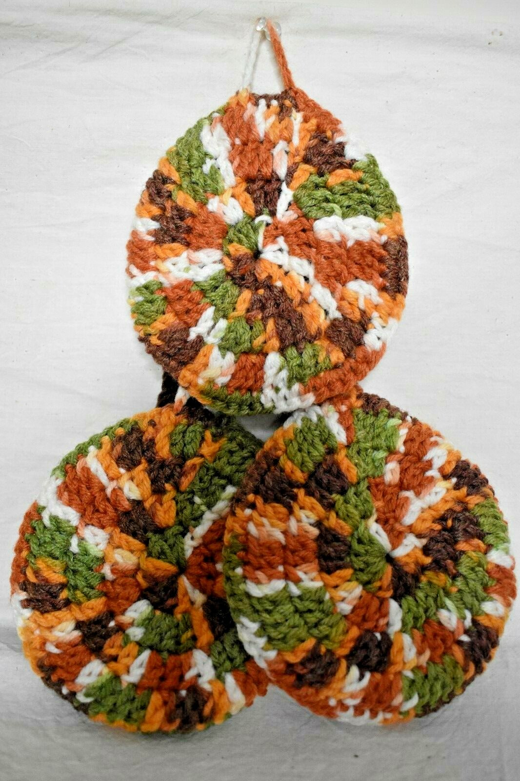 Crocheted Indian Girl Wall Hanger with 2 Removable Pot Holders Hand crafted