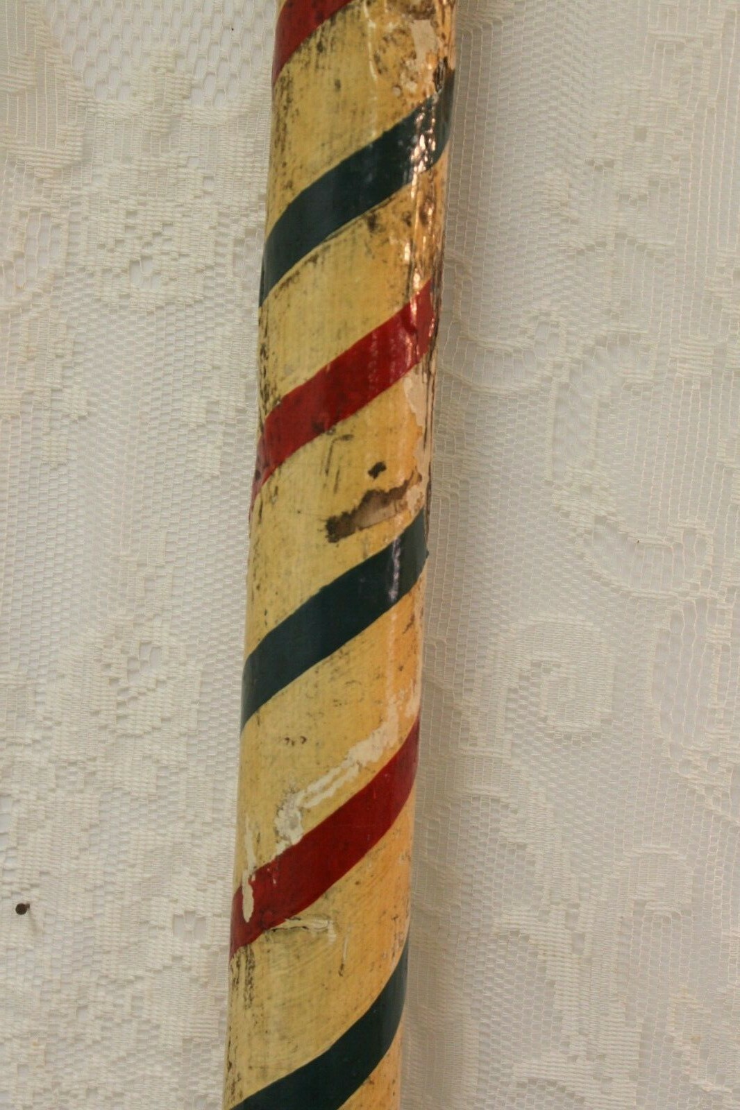 AWESOME LARGE Antique Primitive Wooden Barber Pole   41 1/2