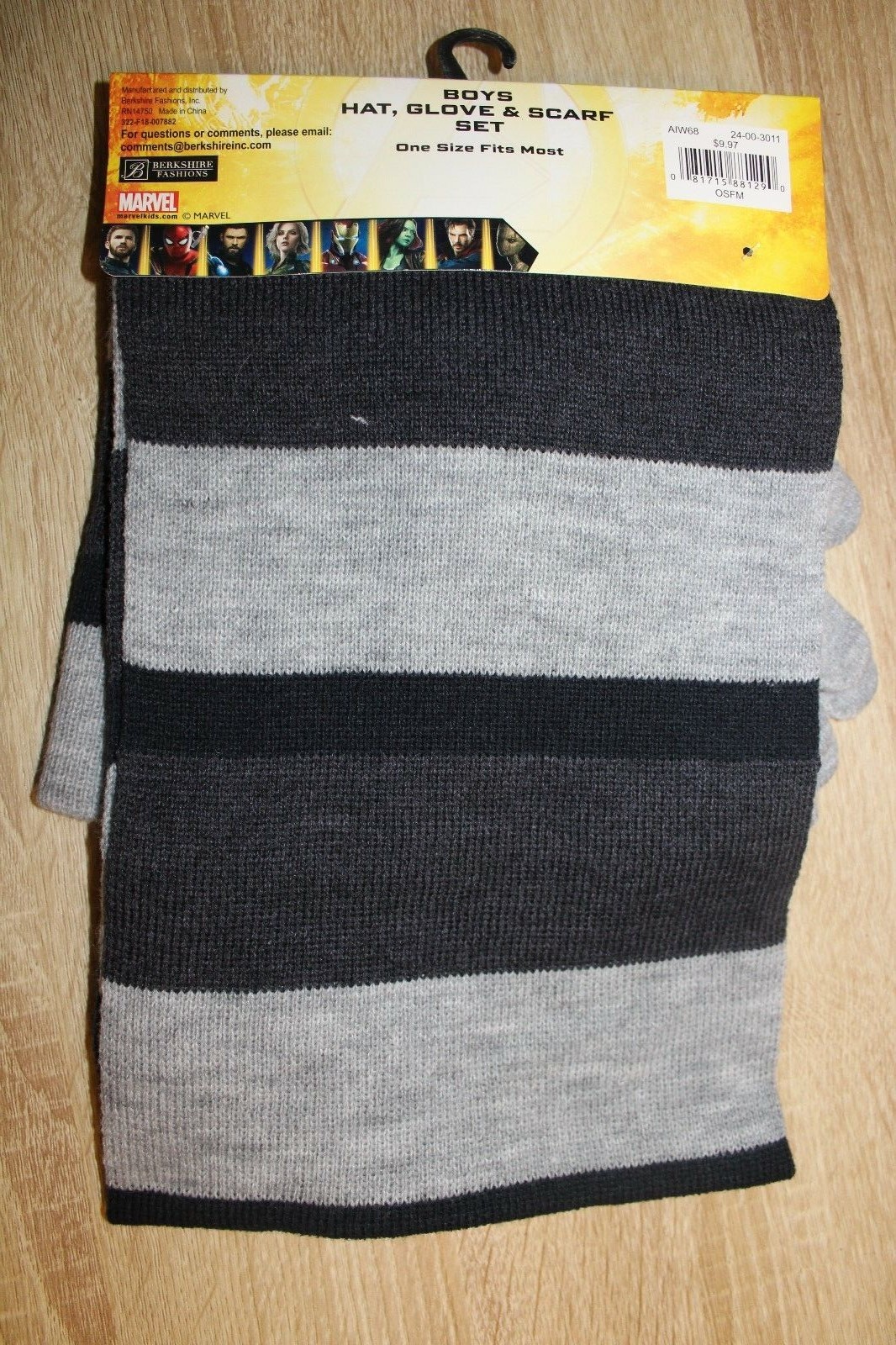 NEW Boys 3 pc Set Marvel Avengers Infinity War Hat Gloves & Scarf