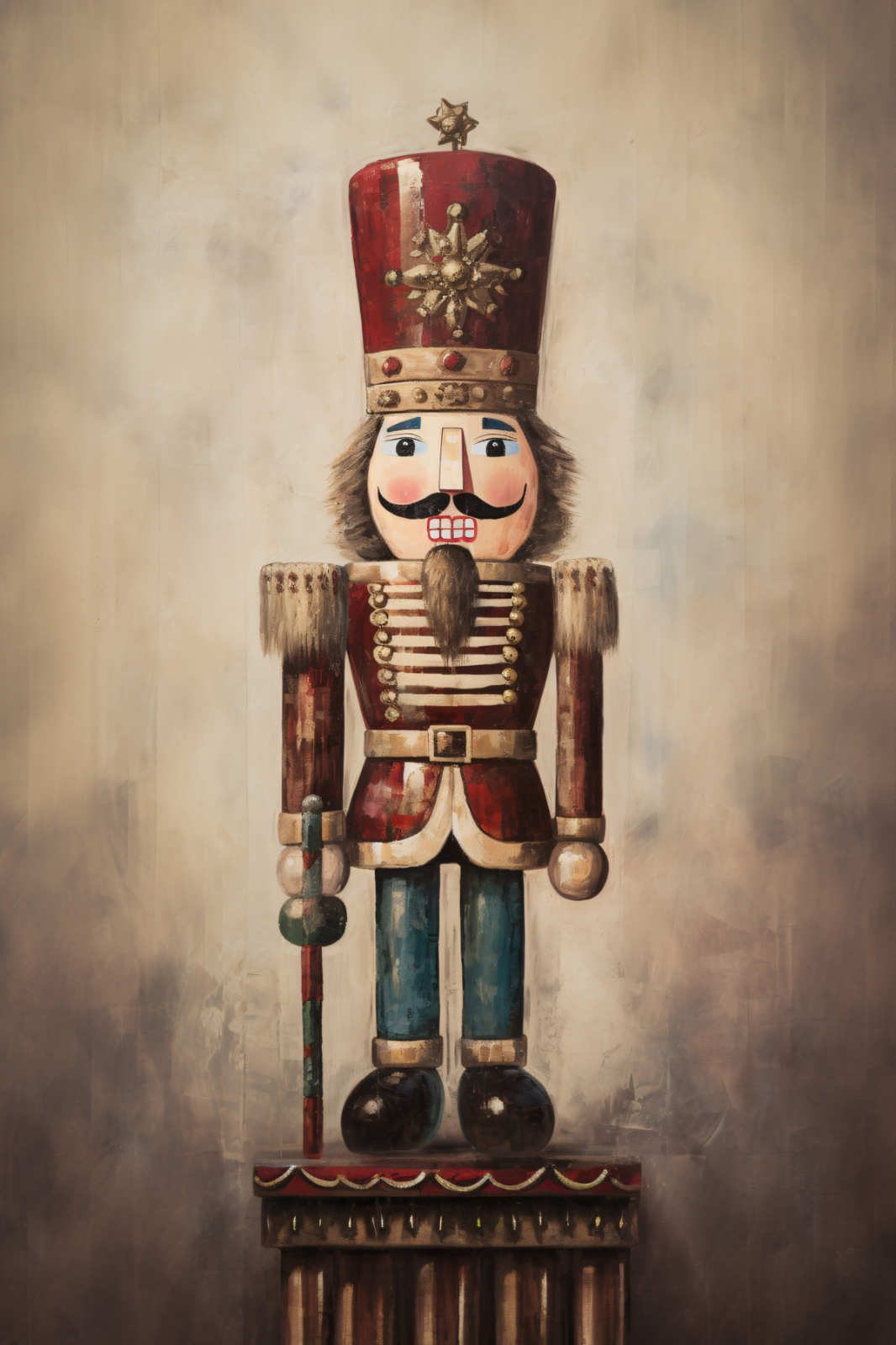 NUTCRACKER CHRISTMAS STRETCHED CANVAS PRINT WALL ART READY TO HANG CA24