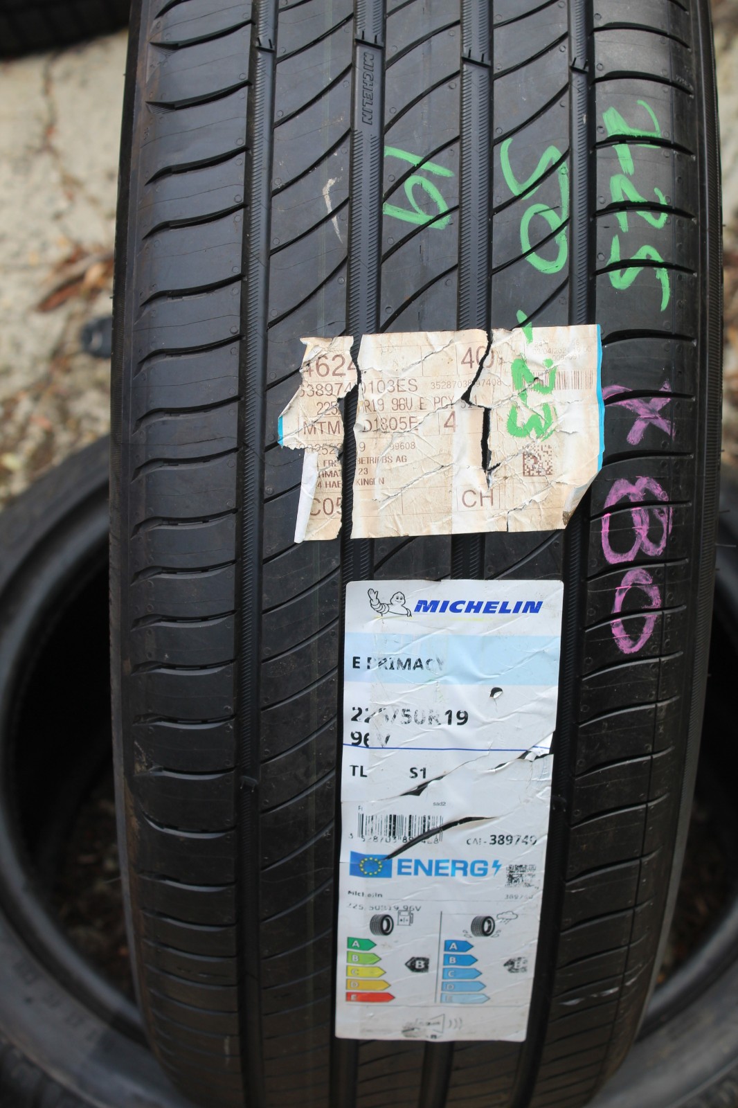 New 225 50 19 Michelin, E Primacy S1, 96V, x1 Single Tyre (F1_tyres) X80