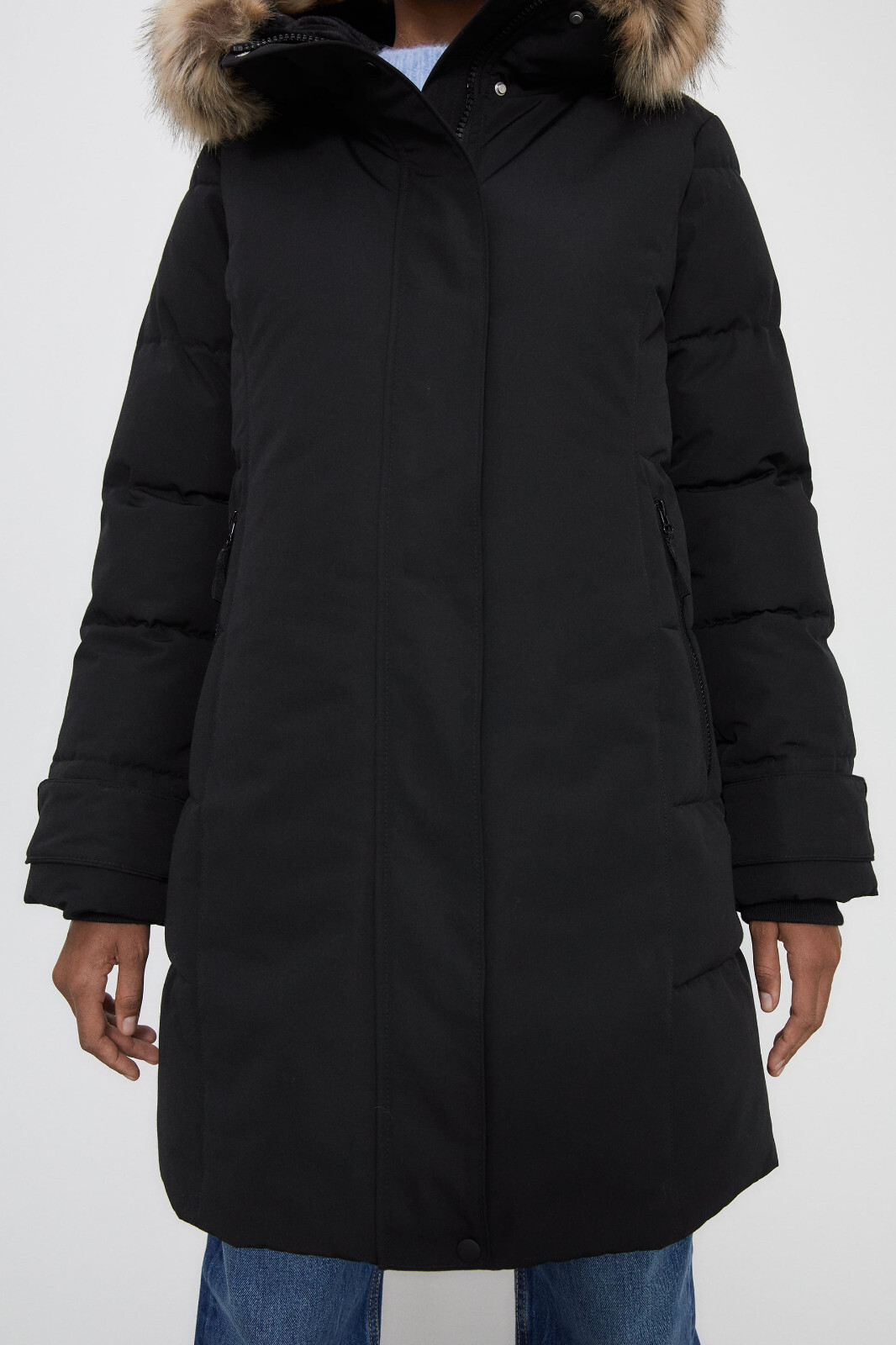 NWT ZARA WOMEN'S WATER REPELLENT LONG PADDED PARKA BLACK NWT ZARA WOMEN'S WATER REPELLENT LONG PADDED PARKA BLACK