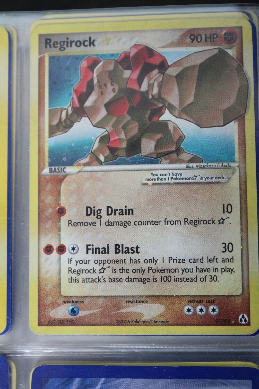2006 Pokemon Card EX LEGEND MAKER REGIROCK GOLD STAR 91/92 2006 Pokemon Card EX LEGEND MAKER REGIROCK GOLD STAR 91/92