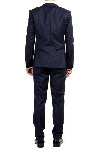 Pre-owned Hugo Boss "auerd/himins" Men's 100% Wool Blue One Button Suit