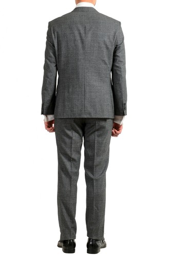 Pre-owned Hugo Boss Men's "johnstons5/lenon1" Regular Fit Gray 100% Wool Two Button Suit