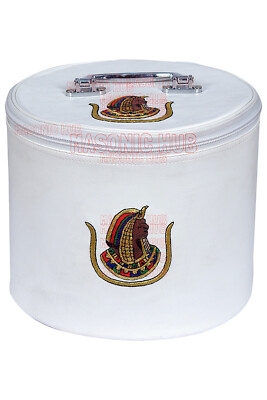Masonic Daughters OF ISIS White Fez Case Fully Hand Made  Emblem Silk Threads
