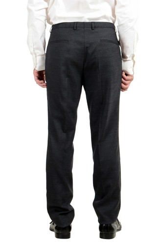 Pre-owned Hugo Boss "arti/hesten" Men's Wool Charcoal Two Button Suit In Gray