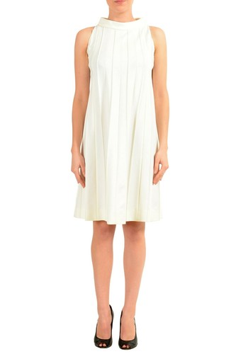 MAISON MARGIELA MAISON MARGIELA WEISS GRAFIK ÄRMELLOS DAMEN ETUIKLEID SZ XS S M L