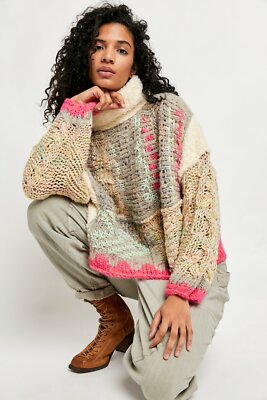 FREE PEOPLE FREE PEOPLE SZM SCHNEE HIMMEL PATCHWORK & KUNST SHEARLING PULLOVER