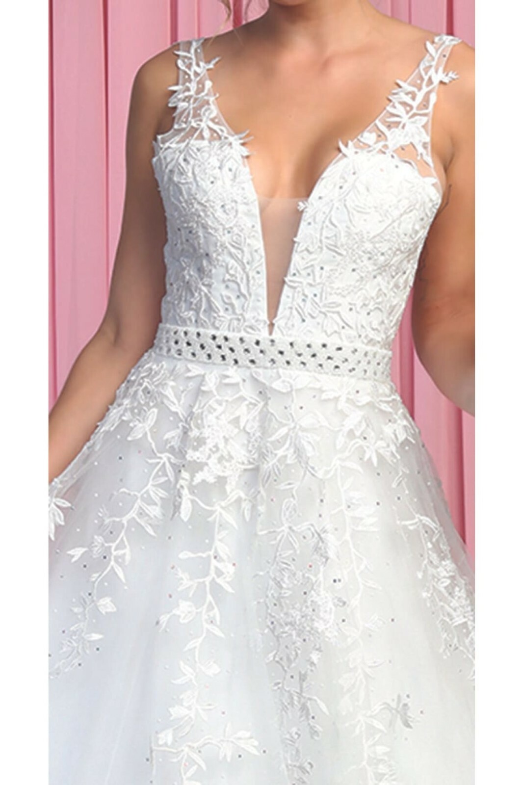 Pre-owned Designer Ivory Wedding Destination Gown In White