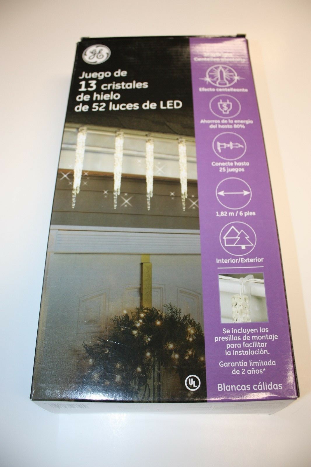 GE StayBright RandomSparkle 13 ct 52 Warm White LED Ice Crystal Icicle Light Set