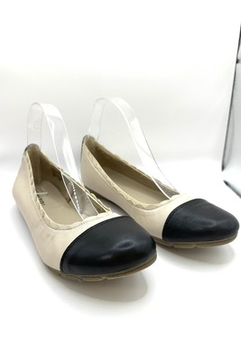 Rialto Women's 8M Griffin Nude Black Cap Toe Ballet Flats