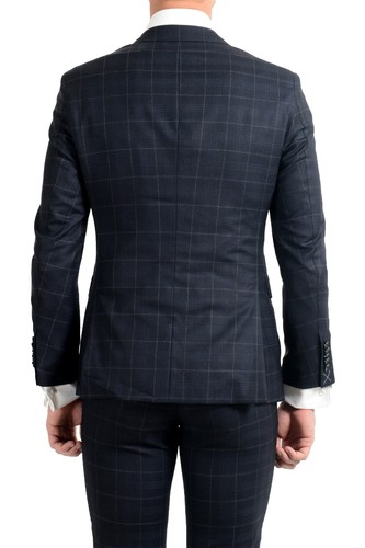 Pre-owned Hugo Boss "t-royston/wain1" Men's Extra Slim 100% Wool Plaid Two Button Suit In Multicolor