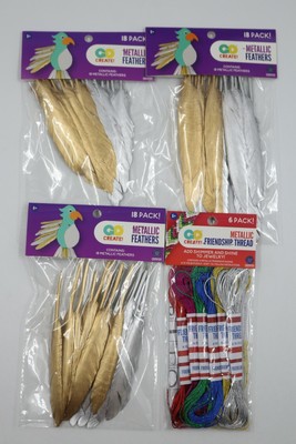 Go Create! Metallic Friendship Thread & Metallic Feathers 4 Pack NEW