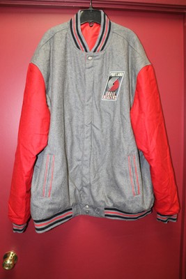 New NBA Portland Trail Blazers Reversible real Wool jacket men' M ONLY 1