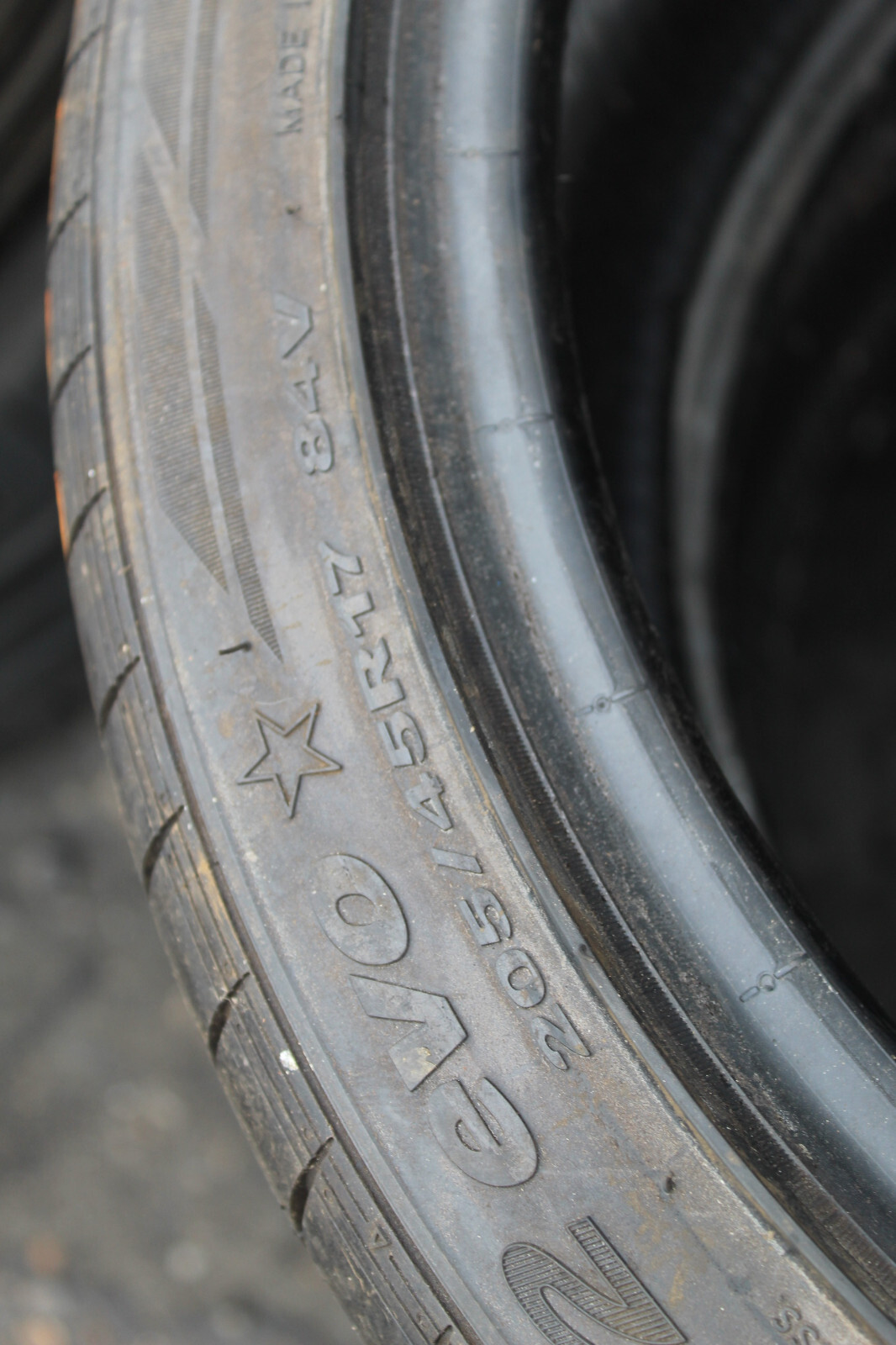 New 205 45 17 Hankook, Ventus V12 Evo, 84V, x2 A Pair (F1_tyres) FOD L2875