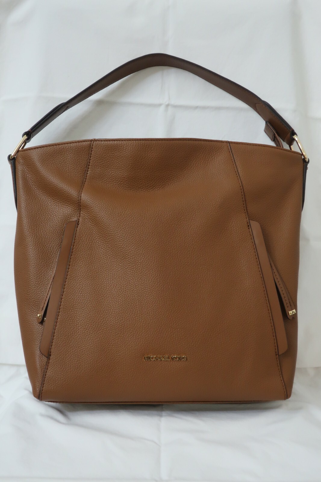 Michael Kors Evie NWT Large Luggage Leather Hobo Shoulder Handbag 328 eBay