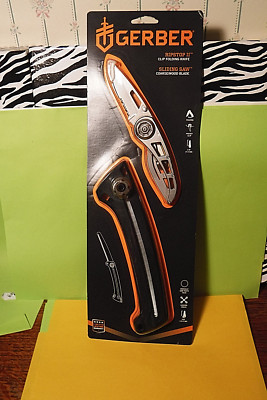 NEW IN PACK! GERBER CLIP FOLDING KNIFE & SLIDING SAW 2 PACK! HIGH CARBON STEEL!