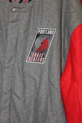 New NBA Portland Trail Blazers Reversible real Wool jacket men' M ONLY 1