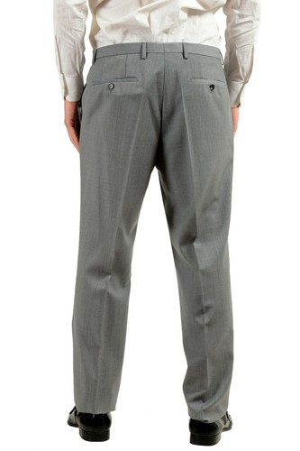 Pre-owned Hugo Boss "kings/central_1" Men's 100% Wool Gray Two Button Suit