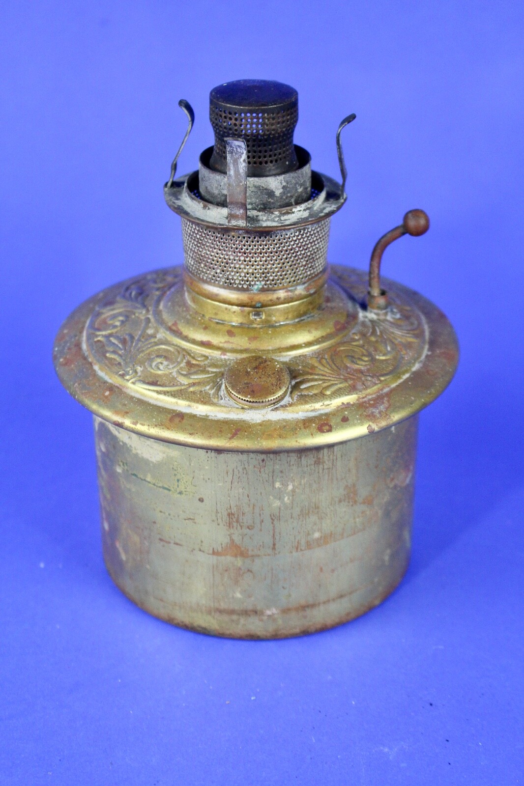 Antique Brass Oil Lamp Center Draft Drop In Font Tank Burner