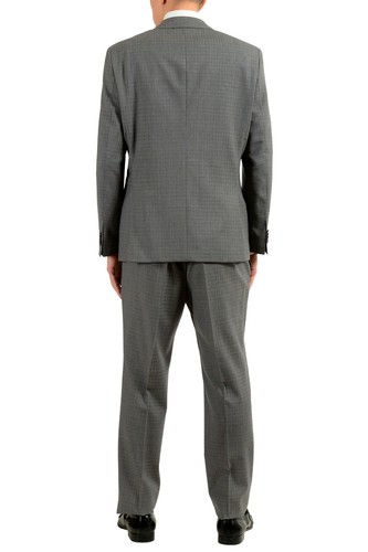 Pre-owned Hugo Boss "johnston3/lenon1" Men's 100% Wool Gray Two Button Suit