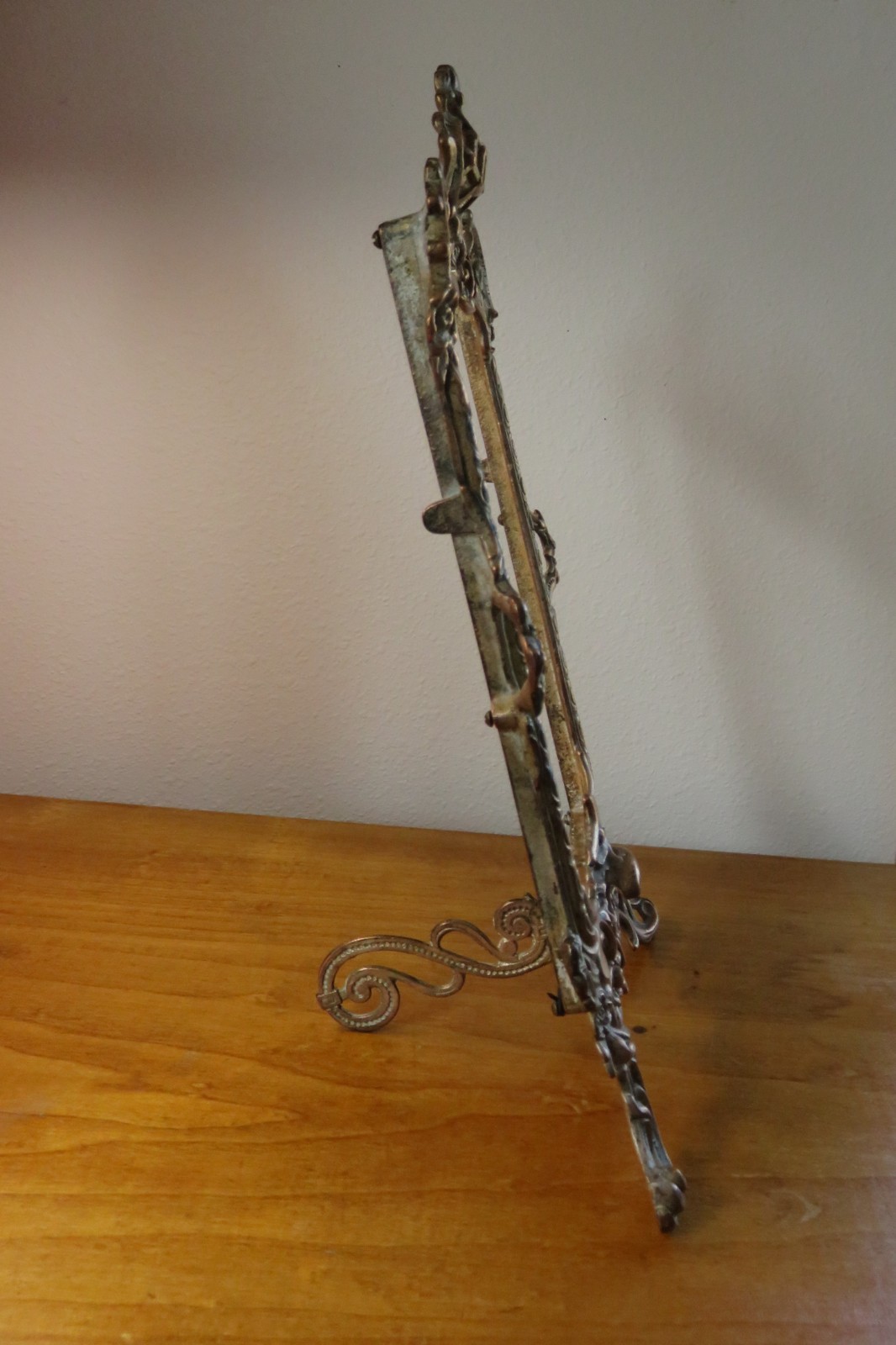Antique Brass Plated Large Easel Picture Frame