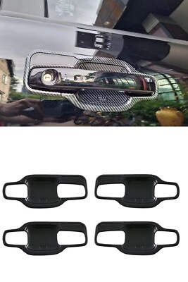 For Ford Everest 2024 Accessories Carbon Fiber Side Door Handle Bowl Covers 8pcs